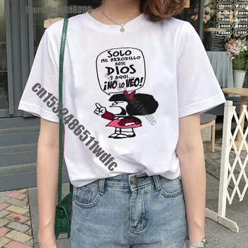 Desene animate Toda Mafalda tricou femei Harajuku scrisoare de imprimare T-Shirt de Moda Ullzang de sex Feminin Streetwear Topuri Tee coreean Tricou Femeie