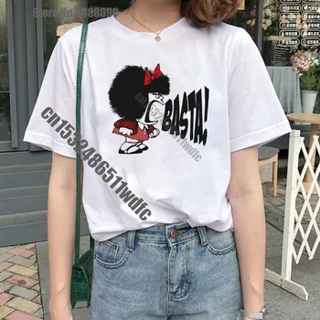 Desene animate Toda Mafalda tricou femei Harajuku scrisoare de imprimare T-Shirt de Moda Ullzang de sex Feminin Streetwear Topuri Tee coreean Tricou Femeie