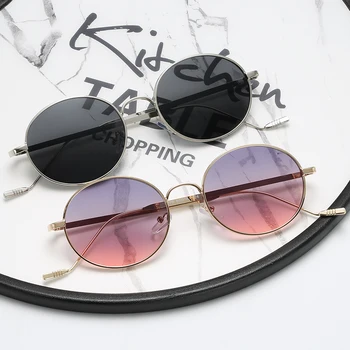 Design de Brand Nou de Moda ochelari de Soare Femei Bărbați Metal Rotund Ochelari de Soare Vintage UV400 ochelari de soare Ochelari de Nuante Oculos de sol