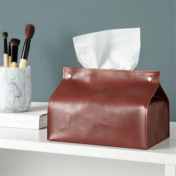 Design Minimalist ins stil Nordic din piele caseta de țesut cutie de hârtie de tăiere de cusut multifuncționale țesut sac de mediu p