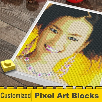 Design personalizat 50x50 puncte 40x40 cm Pixel Art Blocuri MOC Set Mozaic Pictura Privat DIY Caramida Creativ Cadou de Ziua de nastere
