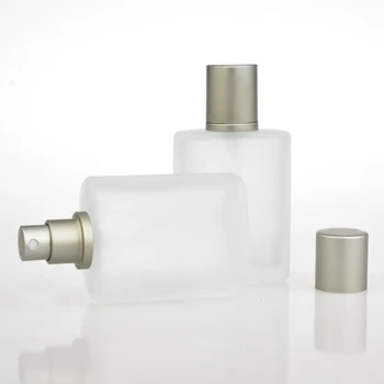 Dhl gratuit 50pcs Gri Argintiu Stil Plat Mată, Semi Clar Sticla Spray Parfum Reîncărcabile Portabil Pahar Gol Automizer