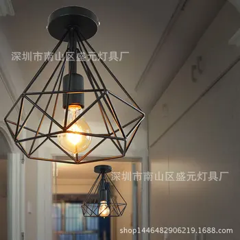 Diamant industrial vânt lampă de tavan singur cap de creație din fier forjat, restaurant, magazin de îmbrăcăminte cafe diamant în formă de lămpi