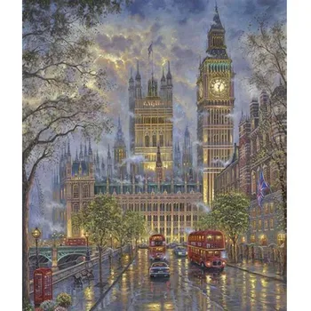 Diamant Tablou Big Ben din Londra, Anglia Full Piața Diamant Broderie Iarna Modele de goblenuri Mozaic de Pietre cadou