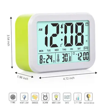 Digital Ceas cu Alarmă Vorbesc Ceas cu 3 Alarme ligent Opțional Zi de Alarma Noctilucent Și Funcție de Amânare Luna Data Si Tem