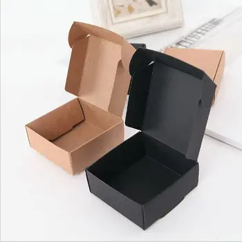 Dimensiune 7*7*2.2 cm negru alb maro de carton săpun manual cutie cadou, cutii de partid ziua de nastere decoratiuni pentru copii/boite ronde ro cutie