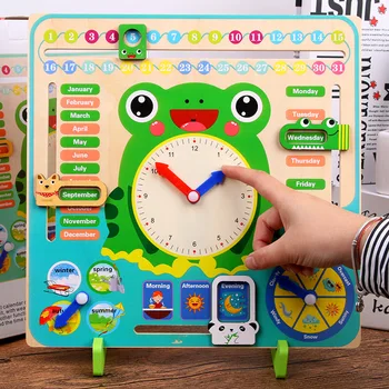 Din Lemn Jucarii Montessori Copilul Vreme Sezon Calendar Ceas De Timp Cunoaștere Învățământul Preșcolar Didactice Jucarii Pentru Copii