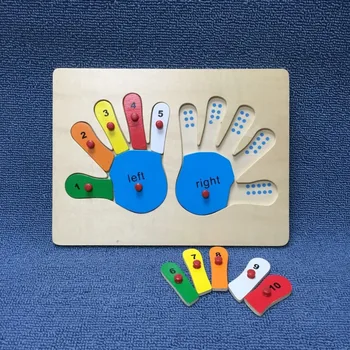 Din lemn Jucarii Montessori Math jucarii Jucarii Educative Pentru Copii Montessori Materiale juguete Degetele Conta Model de Placa de Jucărie pentru Copii