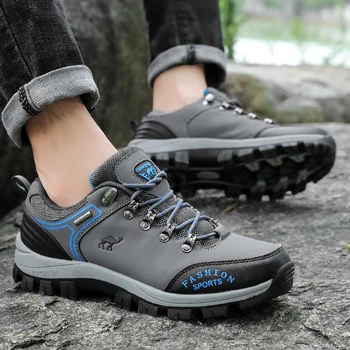 Din Piele Sport Pantofi Trekking Outdoor Pentru Bărbați Impermeabil De Lucru Pescuit, Drumeții Pantofi Om Adidași Ușor De Purtat Cizme De Vânătoare Nou