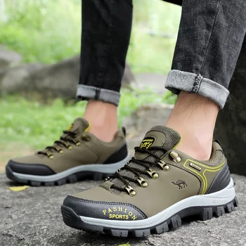 Din Piele Sport Pantofi Trekking Outdoor Pentru Bărbați Impermeabil De Lucru Pescuit, Drumeții Pantofi Om Adidași Ușor De Purtat Cizme De Vânătoare Nou
