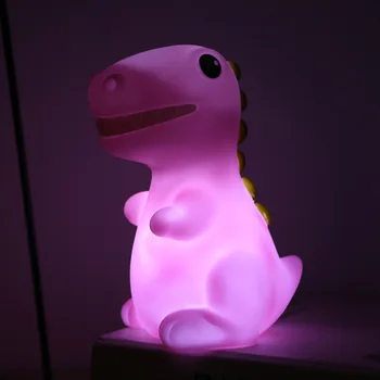 Dinozaur Animal Moale Lumina de Noapte Led-uri Mici lămpi de Noapte pentru Copii Lampa Decor Acasă Decor Drăguț Colorate de Mobilier Electronice