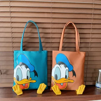 Disney Donald Duck doamna geantă de cumpărături student sac de școală nouă desene animate sac de sex feminin sac de panza geantă de cumpărături pentru copii părinte-copil sac