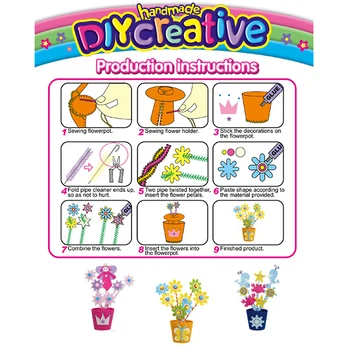 DIY Meșteșug Kit de Cusut Jucarii Handmade Creative DIY Ghiveci Non-țesute Tesatura Flori de Arta pentru Copii si Meserii Jucarii Educative