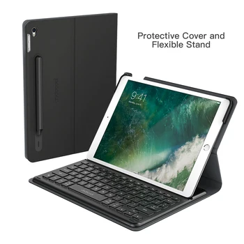 Dodocool Inteligent Tastatură pentru iPad Aer 2019 Subțire Coajă de Protecție Caz Acoperire Cazul Folio Built-in Suport pentru Apple Creion Negru