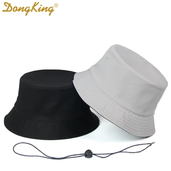 DongKing Dimensiuni Mari Găleată Pălărie Reversibilă Double-Sided Palarie De Soare Vânt Șir Cap Mare De Înaltă Calitate În Aer Liber Pure Color Panama