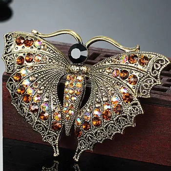 Donia bijuterii de Moda Vintage Fluture Broșă Pin Perfect Stras Broșă Buchete Au Accesorii Marca Femeie Eșarfă Ac