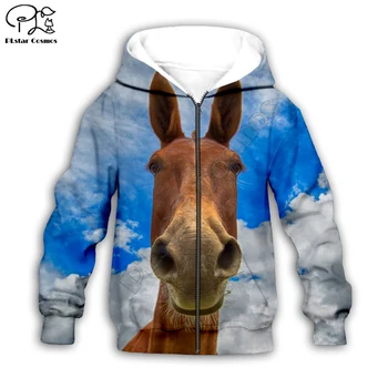 Donkey 3d Hanorace cap de Cal cu fermoar haina cu Maneca Lunga Pulover de Desene animate Bluză de Trening cu Glugă/pantaloni/familie tricou