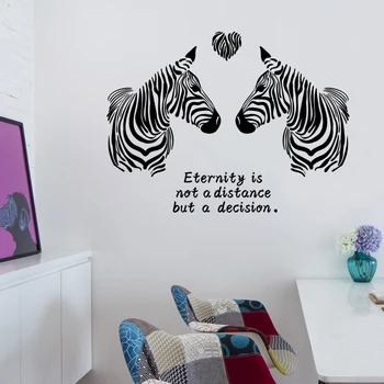 Dragoste Zebra Autocolante de Perete Camera de zi Dormitor Artă Murală Autocolante Citate Tapet DIY Dulap Decalcomanii Auto-Adeziv