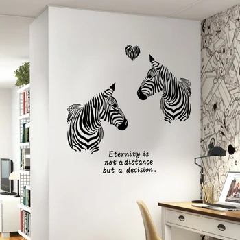 Dragoste Zebra Autocolante de Perete Camera de zi Dormitor Artă Murală Autocolante Citate Tapet DIY Dulap Decalcomanii Auto-Adeziv