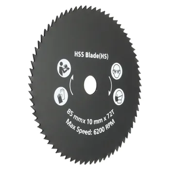 Drillpro 1 BUC 85mm 72T HSS fierastrau Circular Lama de Tăiere Roți Disc Pentru Metal Worx Unelte pentru prelucrarea Lemnului de Calitate Superioară