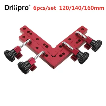 Drillpro 6pcs/set 120/140/160mm 90 de Grade în formă de L, Auxiliare Dispozitiv de Poziționare Panou Clema de Fixare pentru prelucrarea Lemnului Instrument de Prindere