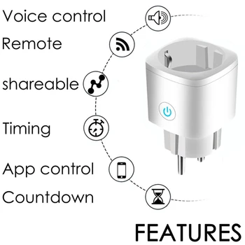 Dropship 16A UE Wifi Smart Plug Cu , Smart Home Wifi Wireless Inteligent Priză Cu Alexa de Start Google Alexa Control Vocal