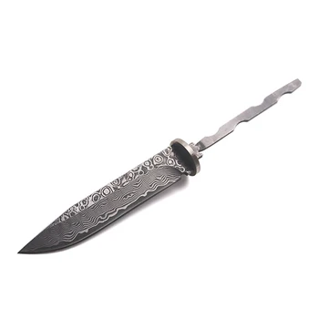 Dropship diy semi - finite manual de drept cuțit de Oțel Damasc fix lamă de cuțit forjare damasc camping cutit Cu Piele
