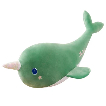 Drăguț Narval Animal De Pluș Balenă De Pluș Jucării Pentru Copii Copii Păpuși Moi Vieții Marine Drăguț Desen Animat Pește Perna Fete De Cadouri