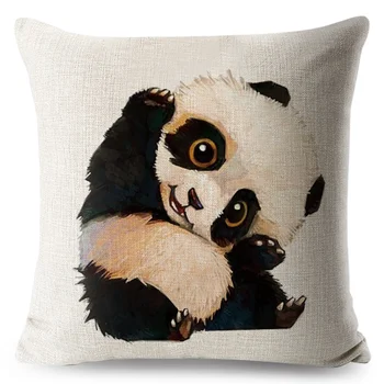 Drăguț Panda Pernă Animale Desene animate Lenjerie de 45*45 cm Pătrat Pernele de Acoperire pentru Canapeaua de Acasă Decorative Imprimate Arunca Pernă