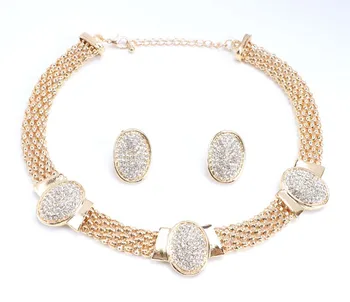 Dubai Gold Complet Stras Bijuterii Seturi de Brand Nigerian Nunta Accesorii femei set de Bijuterii en-Gros bijuterii set