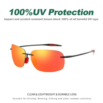 DUBERY Oameni fără ramă de ochelari de Soare de Conducere Nuante de Sport în aer liber, Pescuit Ochelari de Soare Ultralight Cadru Photochrome Sonnenbrille UV400