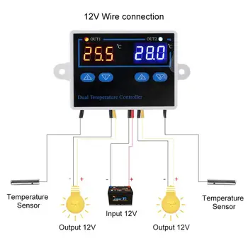 Dublu Termostat pentru Incubator 10A Digital Răcire Încălzire Controler de Temperatura