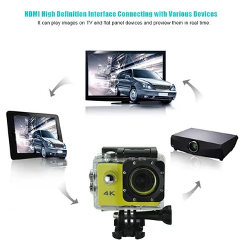 Durabil de Acțiune de Sport Camera Video 4K Impermeabil Unghi de Vizualizare Larg de Biciclete în aer liber, Camere 59x41x29MM