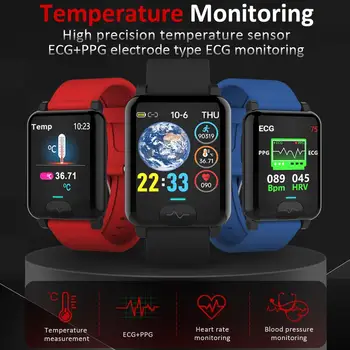 E04S Ceas Inteligent Femei Bărbați Temperatura Corpului Măsurarea ECG PPG Funcție de Rata de Inima Fitness Tracker Ceas Sport Pentru Android IOS