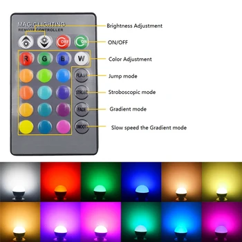 E27 E14 LED 16 Culori RGB Schimbarea Magic Bec Lampa 85-265V 110V 120V 220V RGB Led Lumina Reflectoarelor + IR Control de la Distanță