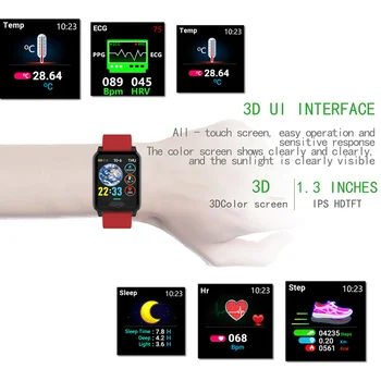 ECG+PPG Ceas Inteligent Ip68 Temperatura Corpului Smartwatch Rata de Inima Fitness Tracker Sport Ceas Inteligent Bărbați Femei Pentru Android IOS