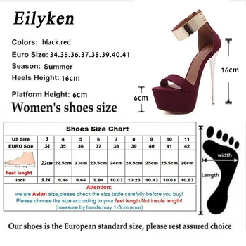 Eilyken 2021 Femei Sandale 16cm Ultra high heels Vara Platforma Pompe de Petrecere Club de pantofi de Femeie Paiete Sandale Gladiator