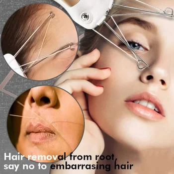 Electric Femei Epilator Bărbați Corpul Fața Picior Gât Faciale Îndepărtarea Părului pentru Doamna cu Fir de Bumbac Machiaj Cosmetice Instrument