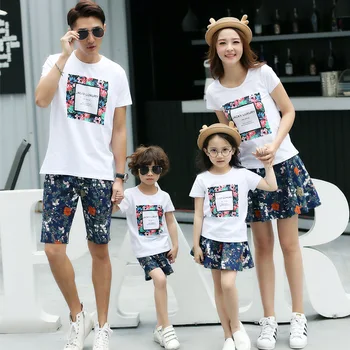 En-gros de bumbac coreean Family pack vara 2019 nou cu maneci scurte t-shirt suit mama tata copil topuri