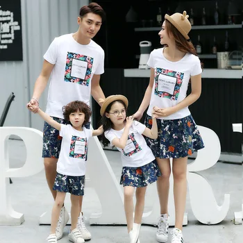 En-gros de bumbac coreean Family pack vara 2019 nou cu maneci scurte t-shirt suit mama tata copil topuri
