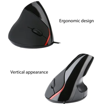 Ergonomic în poziție Verticală Verticală Mouse Cu 5 Butoane 1200 DPI Optic cu Fir pentru Soareci Pentru Desktop PC Laptop