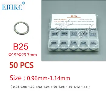 ERIKC Common Rail de Calibrare Shim Setați Dimensiunea 0.96 mm-1.14 mm 50 Bucăți B25 Duza Supapă cu Ac Shim Pentru BOSH 110 Seria Injectorului