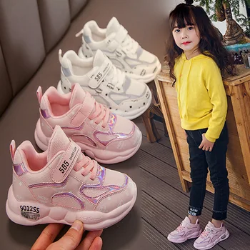 EU26-37 2020 Nouă Copii Pantofi Sport Fete Mari Pantofi sport Copii Pantofi Casual Adidași de Moda Alb Culoare Roz