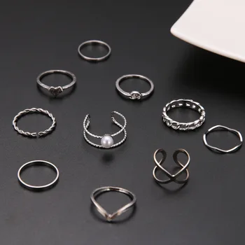 European și American Joint Ring Retro Stil Național Exagerate Ambalate Combinație Inel pentru Femei Bijuterii