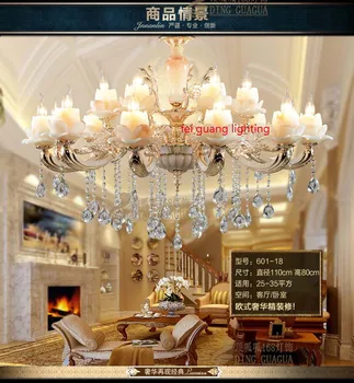 Europene candelabru living lampă candelabru de lux dormitor de jad, cristal de lumină Restaurant aliaj de zinc Candelabre de cristal