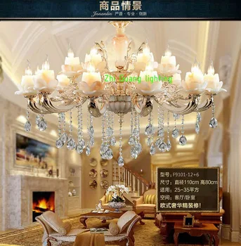 Europene candelabru living lampă candelabru de lux dormitor de jad, cristal de lumină Restaurant aliaj de zinc Candelabre de cristal