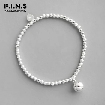 F. I. N. S coreea Moda Simplu S925 Argint cu Margele Lanț de Minge de Farmece Brățară la Modă Șirag de mărgele Pandantiv Bratari pentru Femei