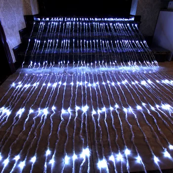 Fairy Șir Ghirlanda 3X3M 320 LED-uri Cascadă Impermeabil Ploaie de Meteoriți Șir de Lumină Nunta de Craciun Perdea Sloi de gheață