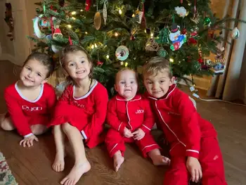 Familia crăciun pijamale 2020 băieți copilul fete pijamale zburli volan pijamale bumbac 100 roșu pijama set