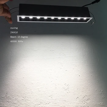 Fantastic de Mare confort vizual Accent Linie DALI Estompat LED Încastrat Plafon lumina Reflectoarelor Fascicul 15 30 45